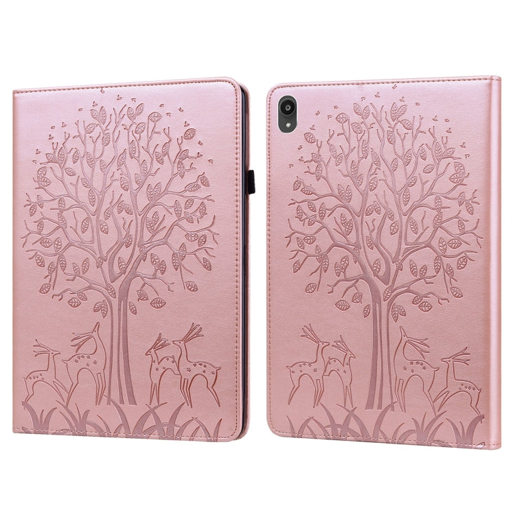 Tree & Deer Pattern Pressed Printing Horizontal Flip PU Leather Case with Holder & Card Slots, For Huawei MediaPad M5 lite, For Huawei MatePad Pro 10.8 2021, For Huawei MatePad 11 2021, For Huawei MediaPad T3 10, For Huawei MediaPad T5                 ...