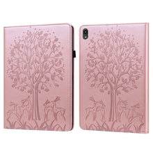 Load image into Gallery viewer, Tree &amp; Deer Pattern Pressed Printing Horizontal Flip PU Leather Case with Holder &amp; Card Slots, For Huawei MediaPad M5 lite, For Huawei MatePad Pro 10.8 2021, For Huawei MatePad 11 2021, For Huawei MediaPad T3 10, For Huawei MediaPad T5                 ...