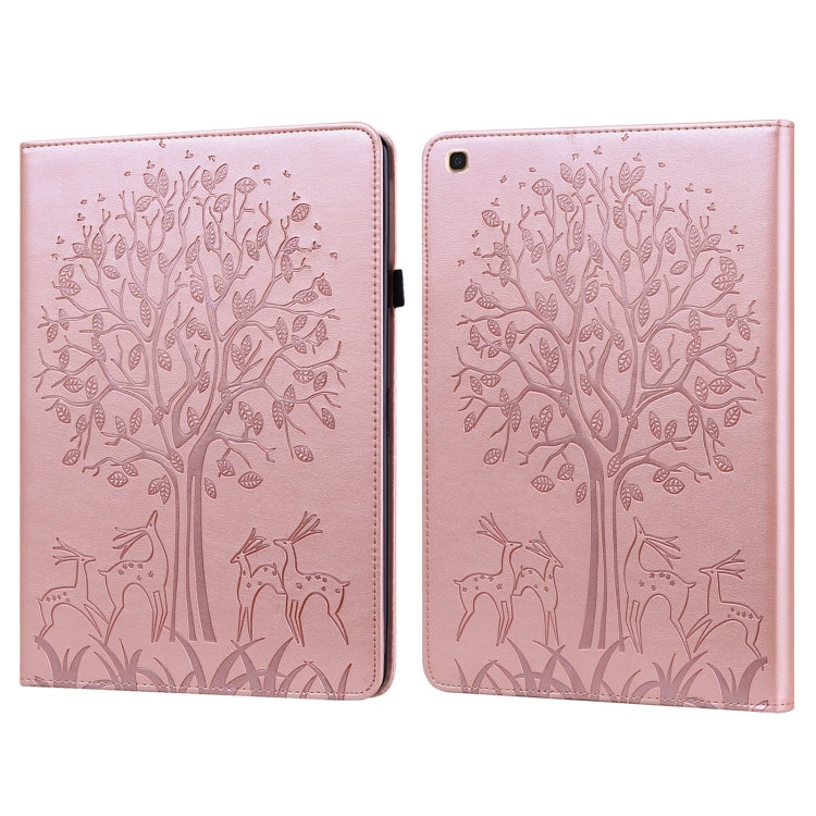 Tree & Deer Pattern Pressed Printing Horizontal Flip PU Leather Case with Holder & Card Slots, For Lenovo Tab M10 HD Gen 2, For Samsung Galaxy Tab A 10.1 2019, For Samsung Galaxy Tab A 10.1 2016, For Samsung Galaxy Tab S2 9.7                           ...