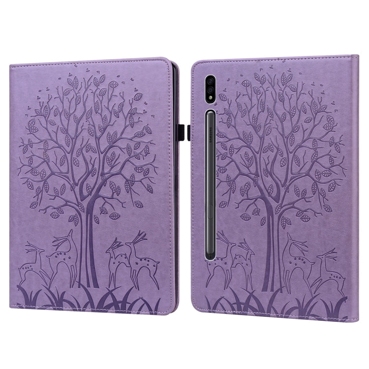 Tree & Deer Pattern Pressed Printing Horizontal Flip PU Leather Case with Holder & Card Slots, For Lenovo Tab M10 HD Gen 2, For Samsung Galaxy Tab A 10.1 2019, For Samsung Galaxy Tab A 10.1 2016, For Samsung Galaxy Tab S2 9.7                           ...