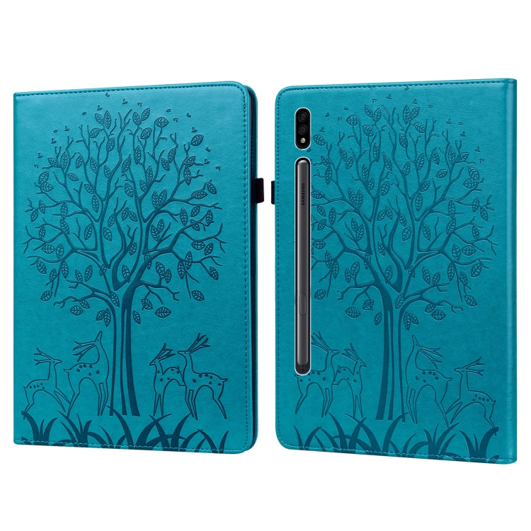 Tree & Deer Pattern Pressed Printing Horizontal Flip PU Leather Case with Holder & Card Slots, For Lenovo Tab M10 HD Gen 2, For Samsung Galaxy Tab A 10.1 2019, For Samsung Galaxy Tab A 10.1 2016, For Samsung Galaxy Tab S2 9.7                           ...