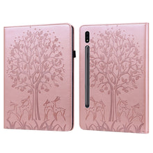 Load image into Gallery viewer, Tree &amp; Deer Pattern Pressed Printing Horizontal Flip PU Leather Case with Holder &amp; Card Slots, For Lenovo Tab M10 HD Gen 2, For Samsung Galaxy Tab A 10.1 2019, For Samsung Galaxy Tab A 10.1 2016, For Samsung Galaxy Tab S2 9.7                           ...
