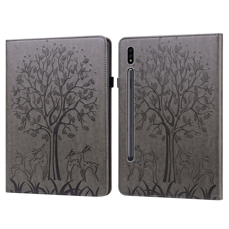 Tree & Deer Pattern Pressed Printing Horizontal Flip PU Leather Case with Holder & Card Slots, For Lenovo Tab M10 HD Gen 2, For Samsung Galaxy Tab A 10.1 2019, For Samsung Galaxy Tab A 10.1 2016, For Samsung Galaxy Tab S2 9.7                           ...