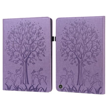 Load image into Gallery viewer, Tree &amp; Deer Pattern Pressed Printing Horizontal Flip PU Leather Case with Holder &amp; Card Slots, For Lenovo Tab M10 HD Gen 2, For Samsung Galaxy Tab A 10.1 2019, For Samsung Galaxy Tab A 10.1 2016, For Samsung Galaxy Tab S2 9.7                           ...