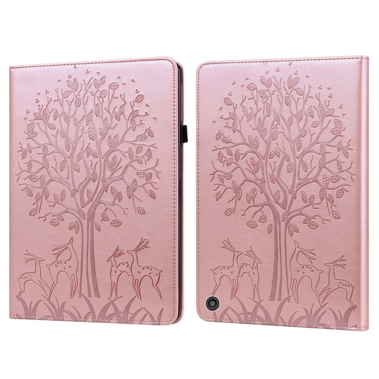 Tree & Deer Pattern Pressed Printing Horizontal Flip PU Leather Case with Holder & Card Slots, For Lenovo Tab M10 HD Gen 2, For Samsung Galaxy Tab A 10.1 2019, For Samsung Galaxy Tab A 10.1 2016, For Samsung Galaxy Tab S2 9.7                           ...
