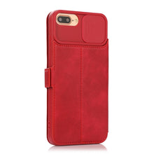 Load image into Gallery viewer, Push Window Double Buckle PU + Silicone Horizontal Flip Leather Case with Holder &amp; Card Slot, For iPhone 8 Plus &amp; 7 Plus, For iPhone SE 2022 / SE 2020 &amp; 8 &amp; 7, For iPhone X &amp; XS, For iPhone XR