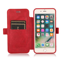 Load image into Gallery viewer, Push Window Double Buckle PU + Silicone Horizontal Flip Leather Case with Holder &amp; Card Slot, For iPhone 8 Plus &amp; 7 Plus, For iPhone SE 2022 / SE 2020 &amp; 8 &amp; 7, For iPhone X &amp; XS, For iPhone XR