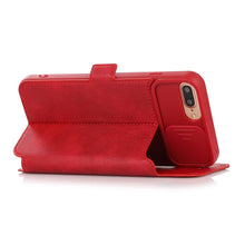 Load image into Gallery viewer, Push Window Double Buckle PU + Silicone Horizontal Flip Leather Case with Holder &amp; Card Slot, For iPhone 8 Plus &amp; 7 Plus, For iPhone SE 2022 / SE 2020 &amp; 8 &amp; 7, For iPhone X &amp; XS, For iPhone XR