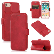 Load image into Gallery viewer, Push Window Double Buckle PU + Silicone Horizontal Flip Leather Case with Holder &amp; Card Slot, For iPhone 8 Plus &amp; 7 Plus, For iPhone SE 2022 / SE 2020 &amp; 8 &amp; 7, For iPhone X &amp; XS, For iPhone XR