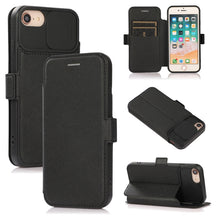 Load image into Gallery viewer, Push Window Double Buckle PU + Silicone Horizontal Flip Leather Case with Holder &amp; Card Slot, For iPhone 8 Plus &amp; 7 Plus, For iPhone SE 2022 / SE 2020 &amp; 8 &amp; 7, For iPhone X &amp; XS, For iPhone XR