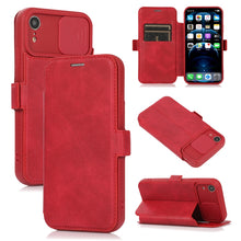 Load image into Gallery viewer, Push Window Double Buckle PU + Silicone Horizontal Flip Leather Case with Holder &amp; Card Slot, For iPhone 8 Plus &amp; 7 Plus, For iPhone SE 2022 / SE 2020 &amp; 8 &amp; 7, For iPhone X &amp; XS, For iPhone XR