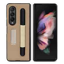 Load image into Gallery viewer, Litchi Texture Leather Protective Case with Holder &amp; Pen Slot, For Samsung Galaxy Z Fold3 5G