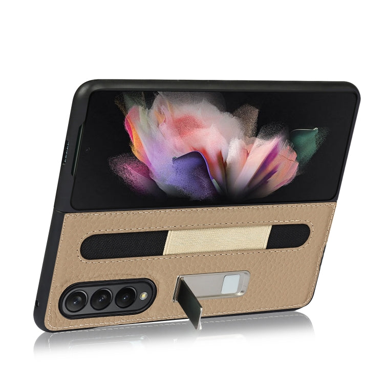 Litchi Texture Leather Protective Case with Holder & Pen Slot, For Samsung Galaxy Z Fold3 5G
