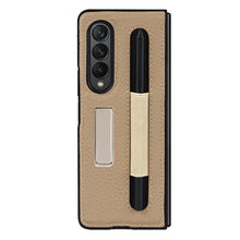 Load image into Gallery viewer, Litchi Texture Leather Protective Case with Holder &amp; Pen Slot, For Samsung Galaxy Z Fold3 5G
