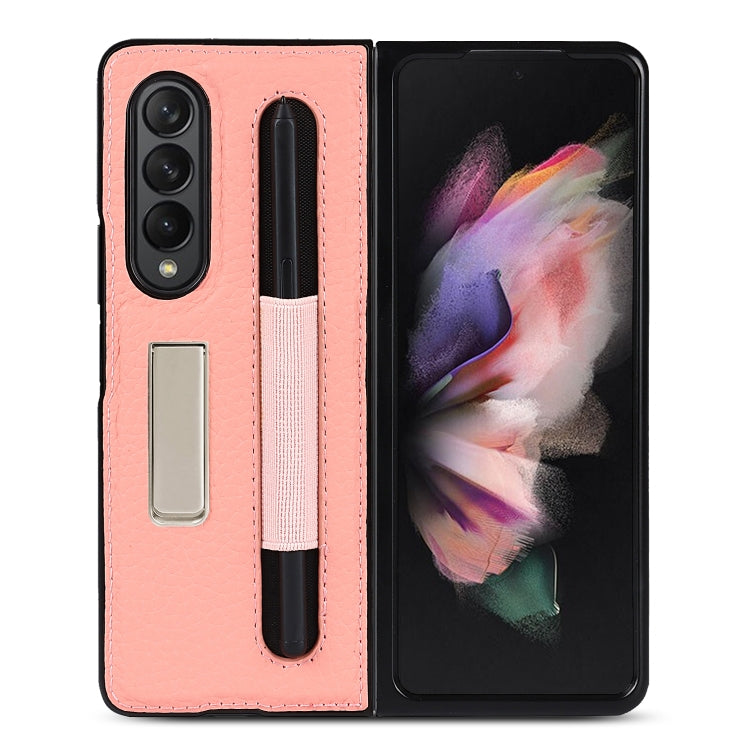 Litchi Texture Leather Protective Case with Holder & Pen Slot, For Samsung Galaxy Z Fold3 5G