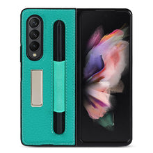Load image into Gallery viewer, Litchi Texture Leather Protective Case with Holder &amp; Pen Slot, For Samsung Galaxy Z Fold3 5G