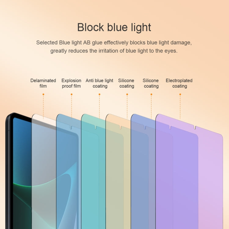 NILLKIN V+ Series 0.33mm 4H Anti-blue Ray Tempered Glass Film, For Xiaomi Mi Pad 5 / 5 Pro