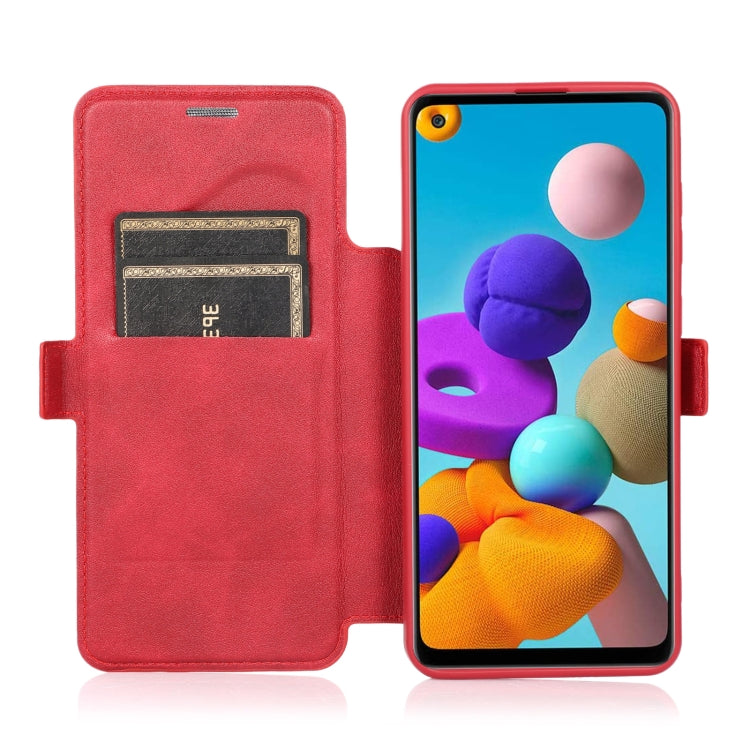 Push Window Double Buckle PU + Silicone Horizontal Flip Leather Case with Holder & Card Slot, For Samsung Galaxy A21s, For Samsung Galaxy A52 5G / 4G, For Samsung Galaxy A71, For Samsung Galaxy Note20, For Samsung Galaxy Note20 Ultra