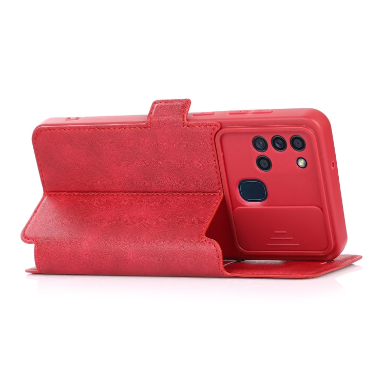 Push Window Double Buckle PU + Silicone Horizontal Flip Leather Case with Holder & Card Slot, For Samsung Galaxy A21s, For Samsung Galaxy A52 5G / 4G, For Samsung Galaxy A71, For Samsung Galaxy Note20, For Samsung Galaxy Note20 Ultra