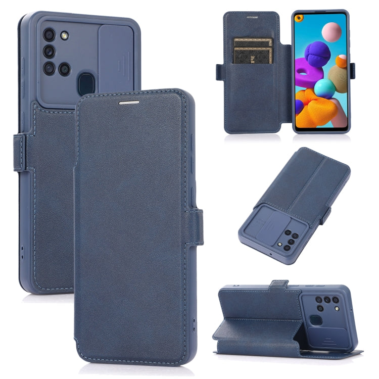 Push Window Double Buckle PU + Silicone Horizontal Flip Leather Case with Holder & Card Slot, For Samsung Galaxy A21s, For Samsung Galaxy A52 5G / 4G, For Samsung Galaxy A71, For Samsung Galaxy Note20, For Samsung Galaxy Note20 Ultra