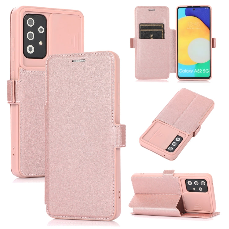 Push Window Double Buckle PU + Silicone Horizontal Flip Leather Case with Holder & Card Slot, For Samsung Galaxy A52 5G / 4G, For Samsung Galaxy A71, For Samsung Galaxy Note20, For Samsung Galaxy Note20 Ultra