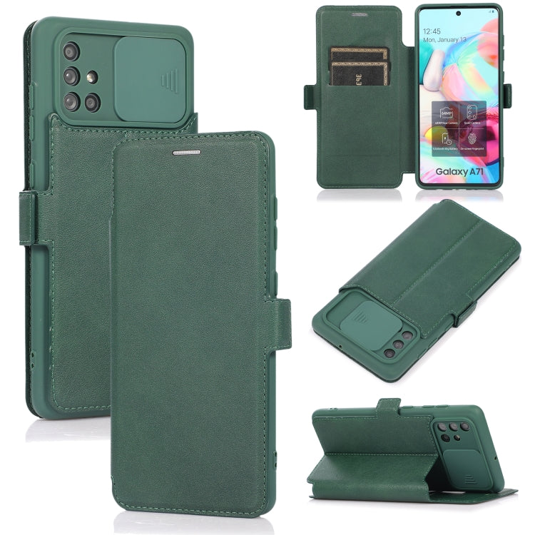 Push Window Double Buckle PU + Silicone Horizontal Flip Leather Case with Holder & Card Slot, For Samsung Galaxy A52 5G / 4G, For Samsung Galaxy A71, For Samsung Galaxy Note20, For Samsung Galaxy Note20 Ultra
