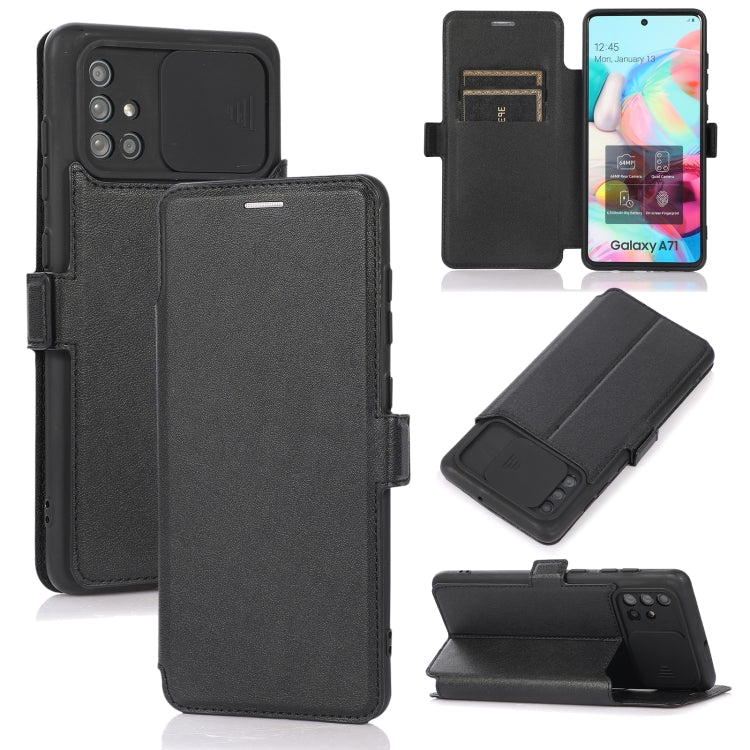 Push Window Double Buckle PU + Silicone Horizontal Flip Leather Case with Holder & Card Slot, For Samsung Galaxy A52 5G / 4G, For Samsung Galaxy A71, For Samsung Galaxy Note20, For Samsung Galaxy Note20 Ultra