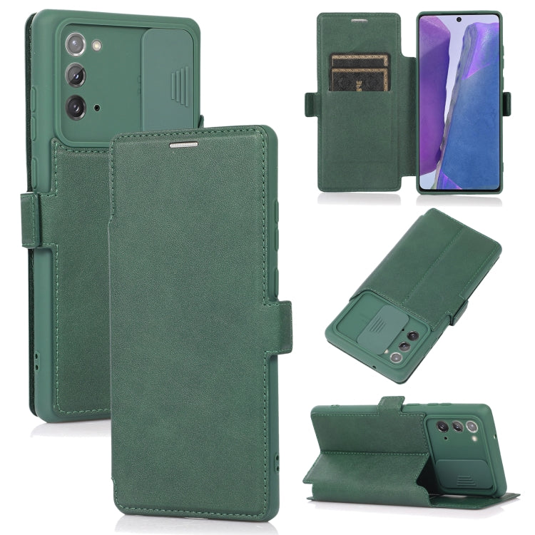 Push Window Double Buckle PU + Silicone Horizontal Flip Leather Case with Holder & Card Slot, For Samsung Galaxy A52 5G / 4G, For Samsung Galaxy A71, For Samsung Galaxy Note20, For Samsung Galaxy Note20 Ultra