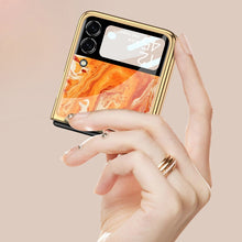 Load image into Gallery viewer, GKK Electroplating Painted Glass Case, For Samsung Galaxy Z Flip3 5G