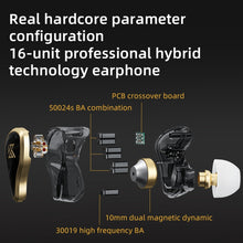 Load image into Gallery viewer, KZ ZAS 16-unit Ring Iron In-ear Wired Earphone,, ZAS Standard Version(White), ZAS Standard Version(Black), ZAS Mic Version(White), ZAS Mic Version(Black)