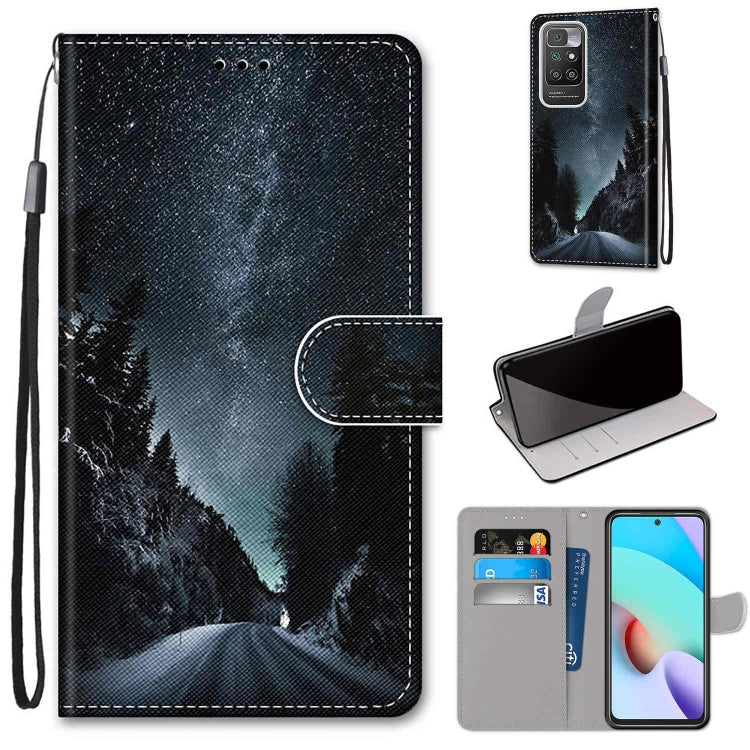 Coloured Drawing Cross Texture Horizontal Flip PU Leather Case with Holder & Card Slots & Wallet & Lanyard, For Xiaomi Redmi 10, For Huawei P50