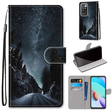 Load image into Gallery viewer, Coloured Drawing Cross Texture Horizontal Flip PU Leather Case with Holder &amp; Card Slots &amp; Wallet &amp; Lanyard, For Xiaomi Redmi 10, For Huawei P50