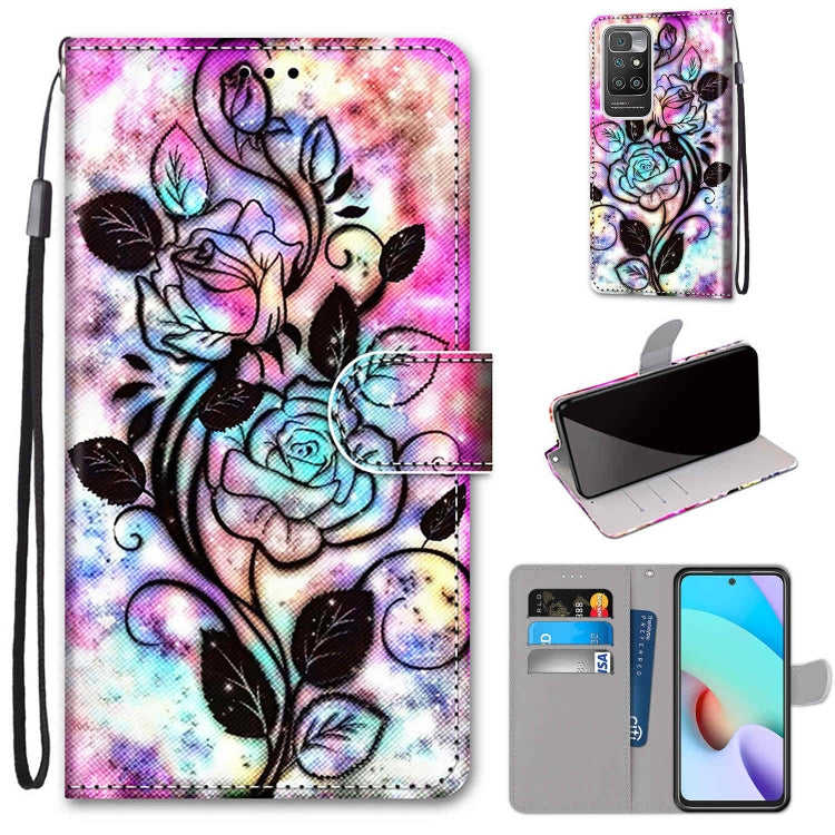 Coloured Drawing Cross Texture Horizontal Flip PU Leather Case with Holder & Card Slots & Wallet & Lanyard, For Xiaomi Redmi 10, For Huawei P50