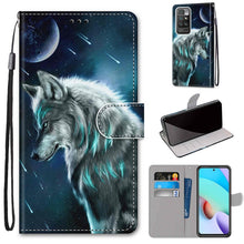 Load image into Gallery viewer, Coloured Drawing Cross Texture Horizontal Flip PU Leather Case with Holder &amp; Card Slots &amp; Wallet &amp; Lanyard, For Xiaomi Redmi 10, For Huawei P50