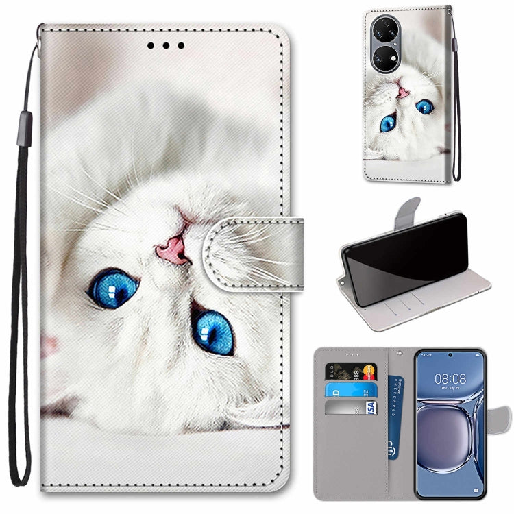 Coloured Drawing Cross Texture Horizontal Flip PU Leather Case with Holder & Card Slots & Wallet & Lanyard, For Xiaomi Redmi 10, For Huawei P50