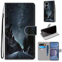 Load image into Gallery viewer, Coloured Drawing Cross Texture Horizontal Flip PU Leather Case with Holder &amp; Card Slots &amp; Wallet &amp; Lanyard, For Xiaomi Redmi 10, For Huawei P50