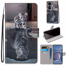 Load image into Gallery viewer, Coloured Drawing Cross Texture Horizontal Flip PU Leather Case with Holder &amp; Card Slots &amp; Wallet &amp; Lanyard, For Xiaomi Redmi 10, For Huawei P50