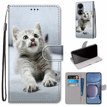 Load image into Gallery viewer, Coloured Drawing Cross Texture Horizontal Flip PU Leather Case with Holder &amp; Card Slots &amp; Wallet &amp; Lanyard, For Xiaomi Redmi 10, For Huawei P50