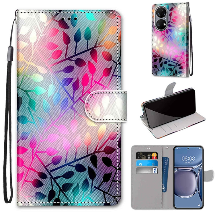 Coloured Drawing Cross Texture Horizontal Flip PU Leather Case with Holder & Card Slots & Wallet & Lanyard, For Xiaomi Redmi 10, For Huawei P50