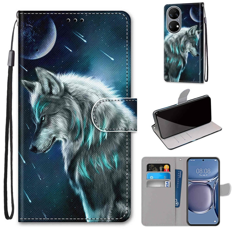 Coloured Drawing Cross Texture Horizontal Flip PU Leather Case with Holder & Card Slots & Wallet & Lanyard, For Xiaomi Redmi 10, For Huawei P50