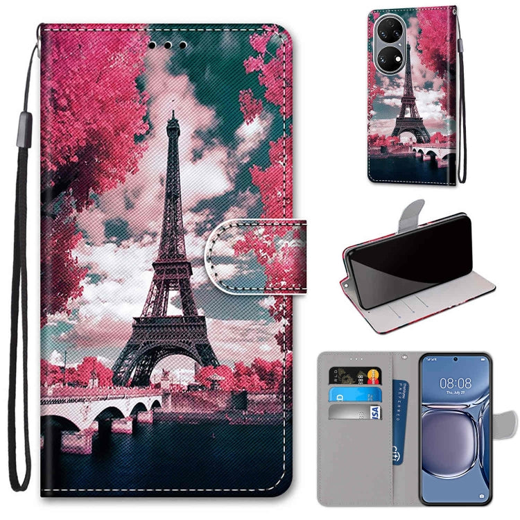 Coloured Drawing Cross Texture Horizontal Flip PU Leather Case with Holder & Card Slots & Wallet & Lanyard, For Xiaomi Redmi 10, For Huawei P50