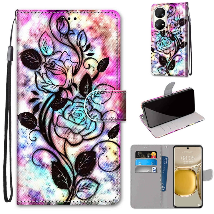 Coloured Drawing Cross Texture Horizontal Flip PU Leather Case with Holder & Card Slots & Wallet & Lanyard, For Huawei P50 Pro, For Nokia 6.3 / G20 / G10