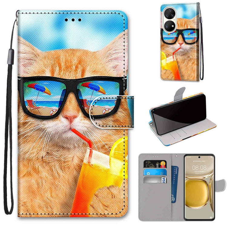 Coloured Drawing Cross Texture Horizontal Flip PU Leather Case with Holder & Card Slots & Wallet & Lanyard, For Huawei P50 Pro, For Nokia 6.3 / G20 / G10