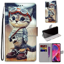 Coloured Drawing Cross Texture Horizontal Flip PU Leather Case with Holder & Card Slots & Wallet & Lanyard, For OPPO A93 5G / A93s 5G / A54 5G / A74 5G, For OPPO A54 4G / A16 4G / A53s 5G / A55 5G