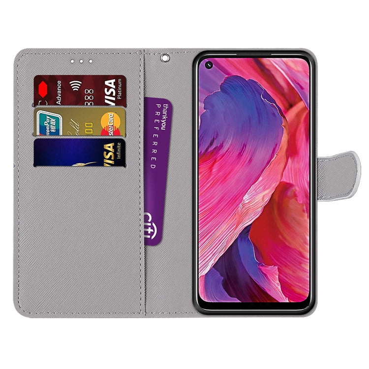 Coloured Drawing Cross Texture Horizontal Flip PU Leather Case with Holder & Card Slots & Wallet & Lanyard, For OPPO A93 5G / A93s 5G / A54 5G / A74 5G, For OPPO A54 4G / A16 4G / A53s 5G / A55 5G