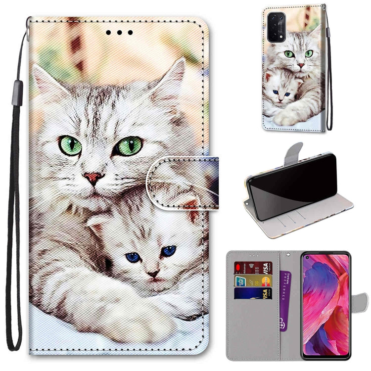 Coloured Drawing Cross Texture Horizontal Flip PU Leather Case with Holder & Card Slots & Wallet & Lanyard, For OPPO A93 5G / A93s 5G / A54 5G / A74 5G, For OPPO A54 4G / A16 4G / A53s 5G / A55 5G