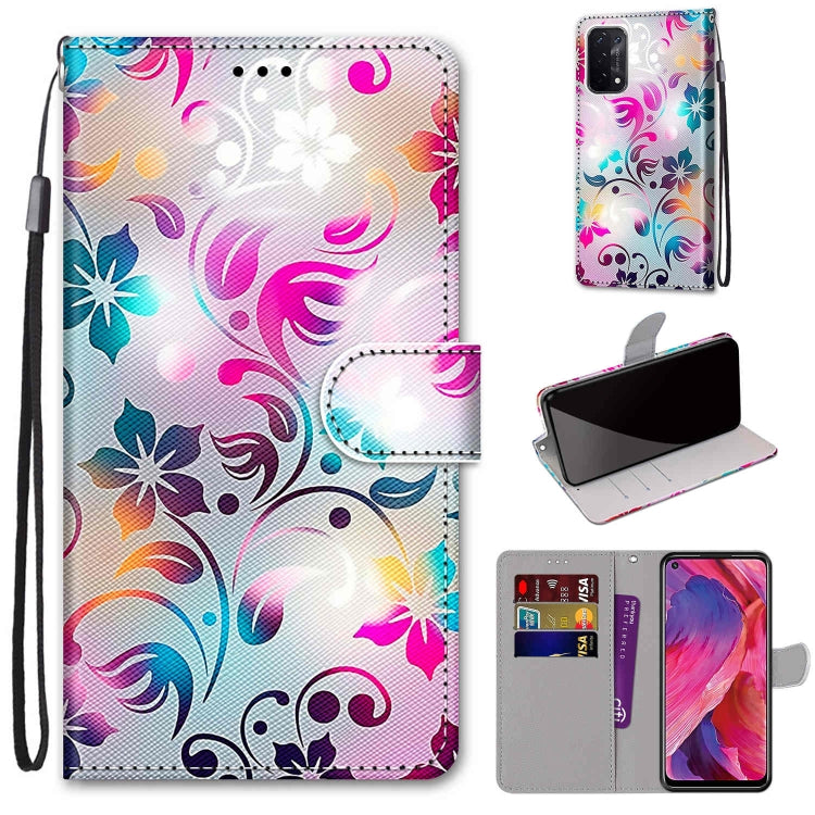 Coloured Drawing Cross Texture Horizontal Flip PU Leather Case with Holder & Card Slots & Wallet & Lanyard, For OPPO A93 5G / A93s 5G / A54 5G / A74 5G, For OPPO A54 4G / A16 4G / A53s 5G / A55 5G