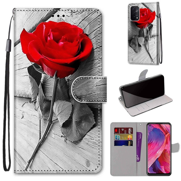Coloured Drawing Cross Texture Horizontal Flip PU Leather Case with Holder & Card Slots & Wallet & Lanyard, For OPPO A93 5G / A93s 5G / A54 5G / A74 5G, For OPPO A54 4G / A16 4G / A53s 5G / A55 5G