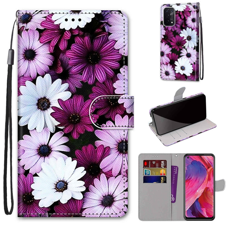 Coloured Drawing Cross Texture Horizontal Flip PU Leather Case with Holder & Card Slots & Wallet & Lanyard, For OPPO A93 5G / A93s 5G / A54 5G / A74 5G, For OPPO A54 4G / A16 4G / A53s 5G / A55 5G