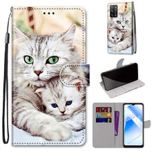 Load image into Gallery viewer, Coloured Drawing Cross Texture Horizontal Flip PU Leather Case with Holder &amp; Card Slots &amp; Wallet &amp; Lanyard, For OPPO A93 5G / A93s 5G / A54 5G / A74 5G, For OPPO A54 4G / A16 4G / A53s 5G / A55 5G